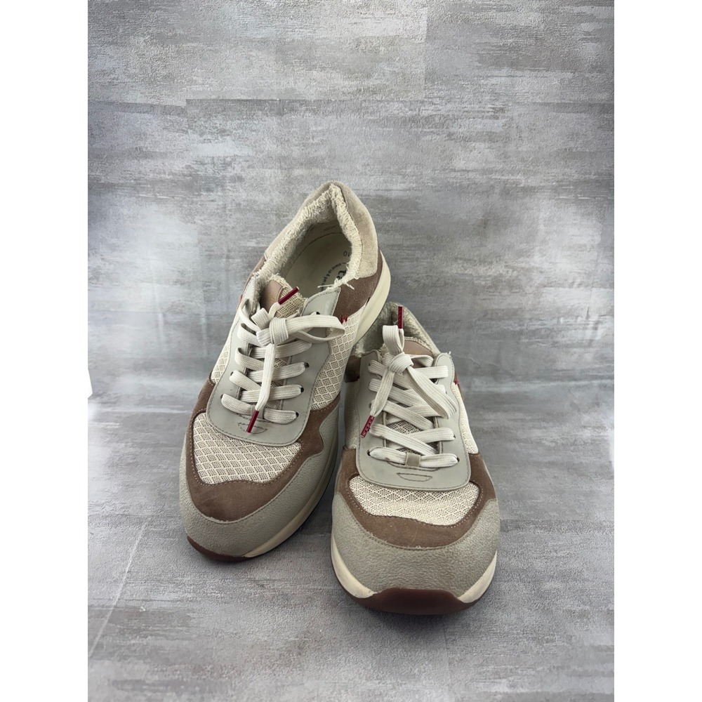 Taos Detour Sand Multi Suede Mesh Faux Shearling Sneakers DET-14223 Women Sz 10